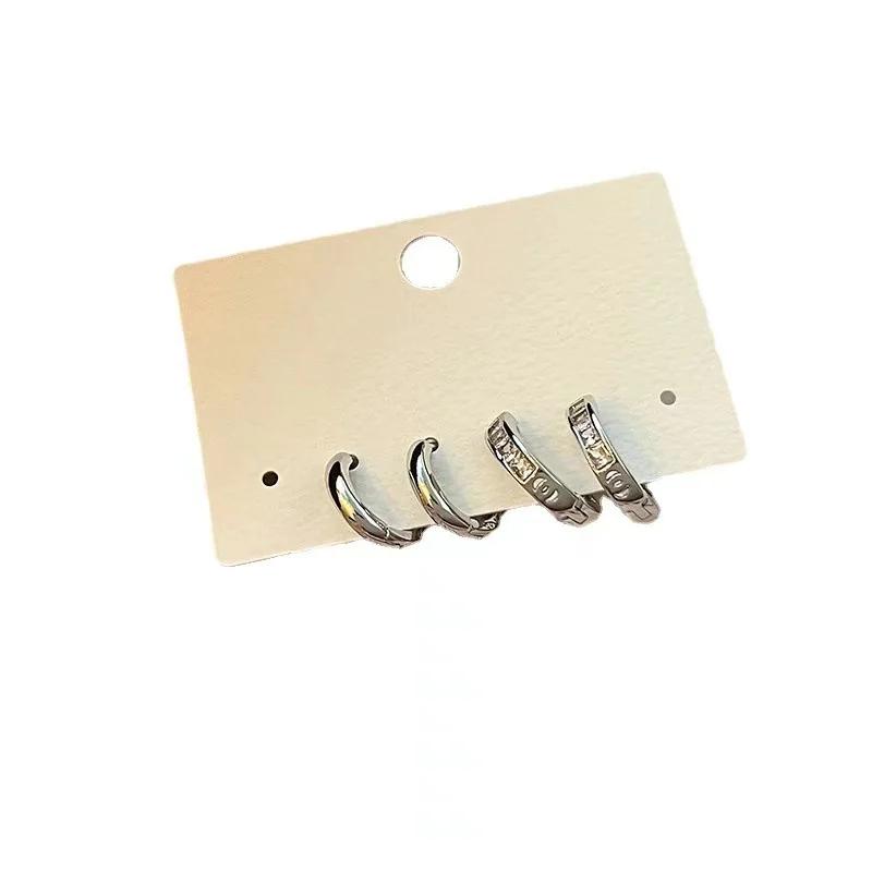 4ks/set Nerezové estetické náušnice se zirkonovým krystalem pro ženy Egirl New Y2K Cool Daily Wear šperky Příslušenství