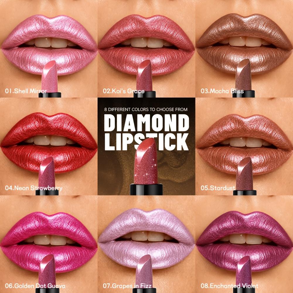 Rossetto Perlescente con Brillantezza Fine, ad Alto Lucido, Facile da Colorare, Lunga Tenuta, Facile da Colorare, Idratante, Effetto Cremoso e Liscia