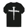 Nail Cross Graphic Tee Men Short Sleeve Cotton Faith Religious Symbol Casual Summer T-Shirt