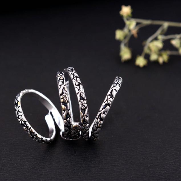 Silver Arthritis Splint Ring – Adjustable Thumb Ring, Handmade Therapy Jewelry Gift for Her