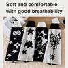 Reversible Knitted Long Tube Leg Warmers with Cute Cats Pattern for Women Punk Grunge Flared Boot Covers Footless Socks