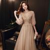 Champagne Annual Meeting Evening Dress Women's 1011 New Banquet Temperament Bridesmaids Student Performance Long Dress