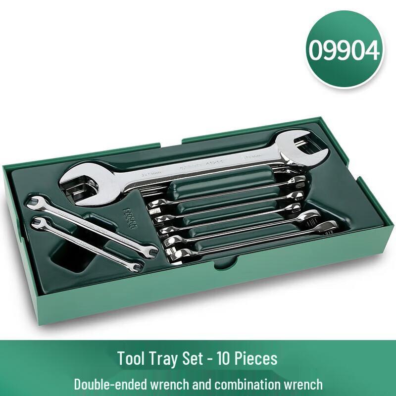 SATA 10-Piece Automotive Wrench & Socket Set CN plug (adapter included)