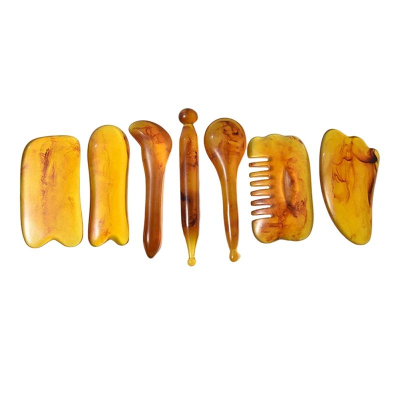 7Pcs/Set Gua Sha Body Massage Guasha Resin Scraping Face Skin Care Massage Tool