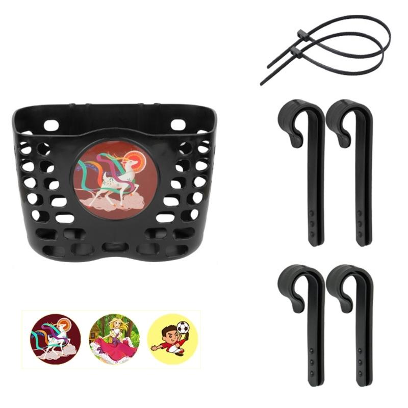 Front Handlebars Basket Waterproofs Childrens Bicycles Basket Plastic Tricycles Basket for School, Outdoor, Cyclings