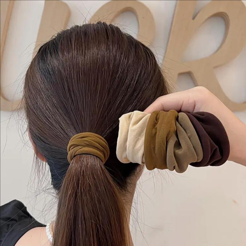 

4 шт. Широкие Утолщенные Резинки для Волос Женские Держатели для Хвоста Резинки для Волос Скранчи Резинки Корейская Мода Головные Уборы Аксессуары