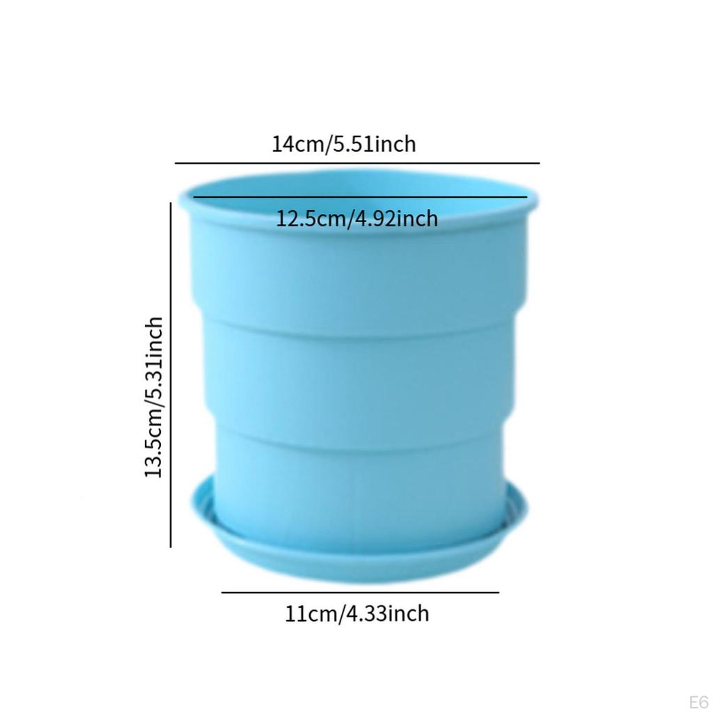 Flower Plant Pot Minimalist Portable Versatile Use Small Planter with Drainage Hole and Saucer for