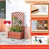 JINGGENG Outdoor Wood Privacy Screen with Planter & Trellis