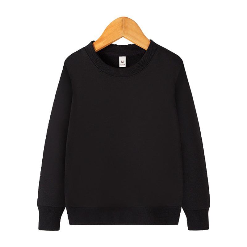 Ensfarget langermet genser med rund hals - Allsidig koreansk pullover for barn vår og vinter