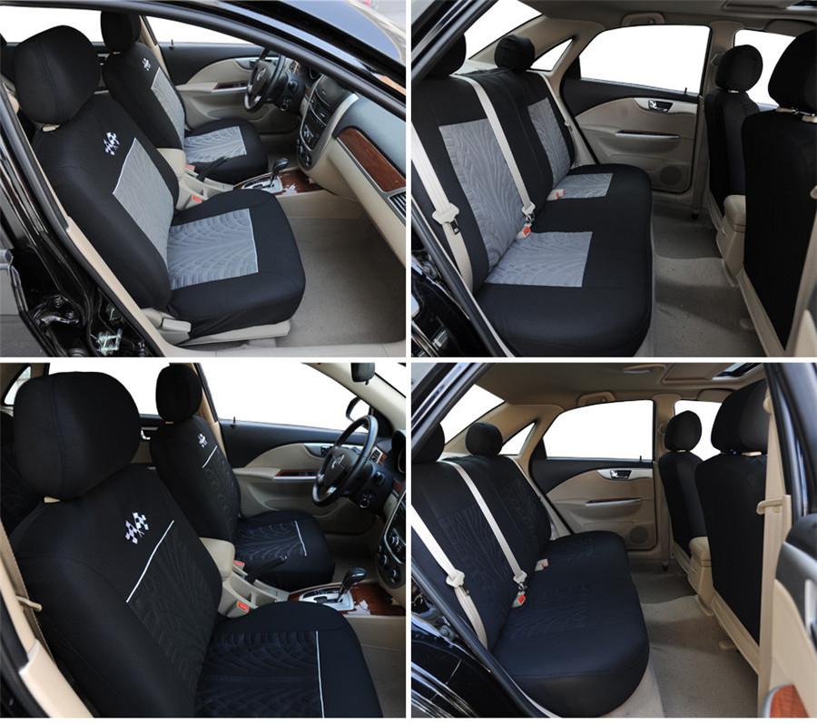 Universal Car Seat Covers - 5-Seat Set Black/Gray