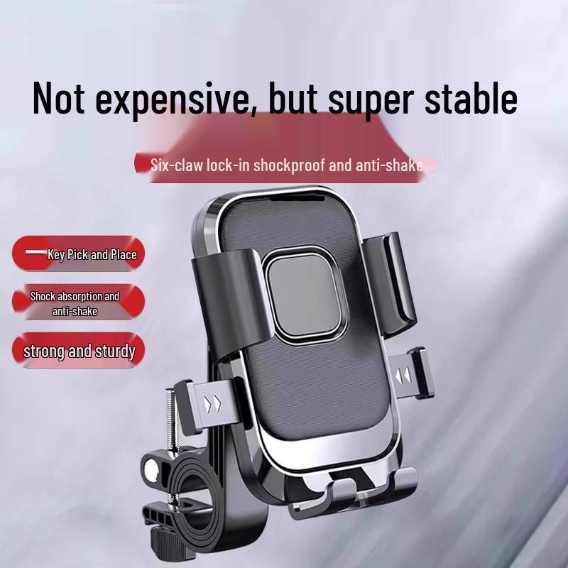 Electric Bike & Motorcycle Phone Holder: Shockproof, Outdoor-Ready Rearview Mirror Mount for Navigation
