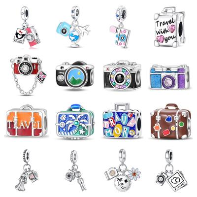 Glamour Jewelry Suitcase Camera Beaded Silver Plated Diy Accessories For Bracelets Necklace Women