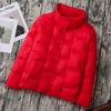 Women's 2024 Korean Style Slim-fit Lightweight Down Jacket with Stand-up Collar and Wave Pattern