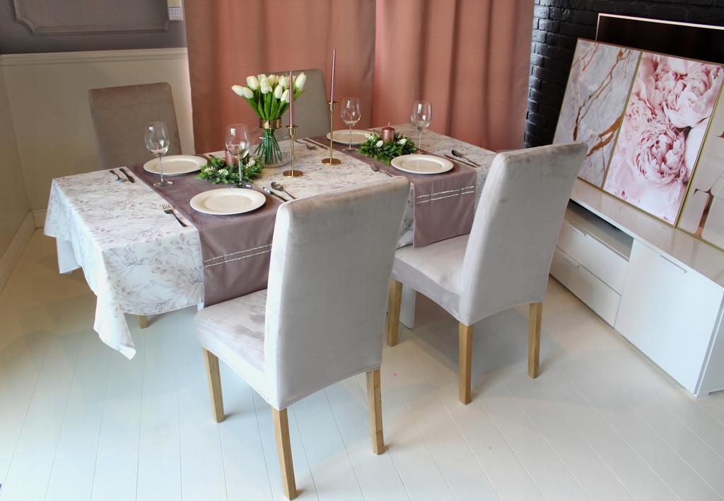 Cool Beige Velour Elastic Chair Cover [21We]