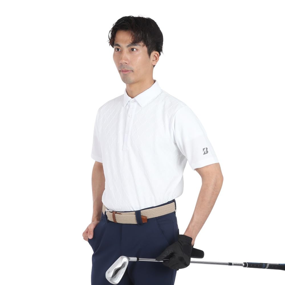 

Bridgestone Golf Men s Short Sleeve Golf Shirt, 3GA03A, White