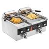 Commercial Electric Deep Fryer Countertop Fryer 3000W Dual Tank 2x9Qt/8.5L