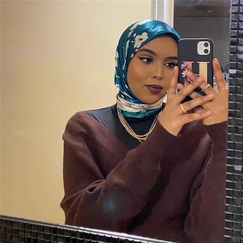 90*90cm Casualowa Moda Drukowana Flora Kwadratowe Szale Szaliki Satynowa Damska Chustka Apaszka Damska Opaska na Głowę