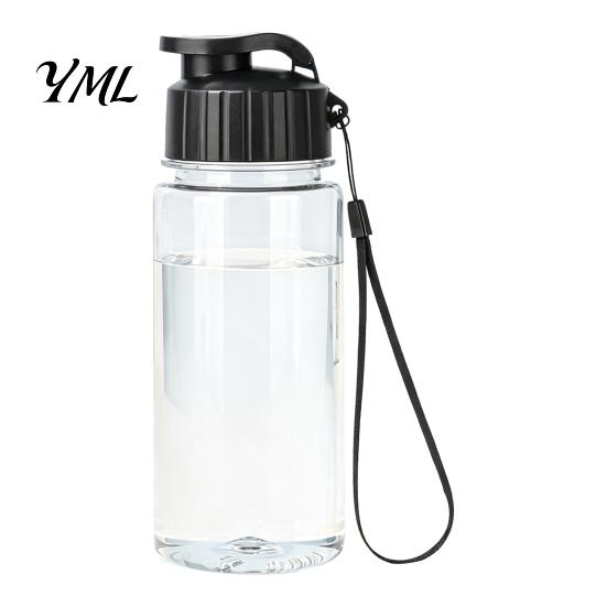 Travel Drink Container Sports Water Bottle, with Flip Lid And Lanyard, Portable Leak-proof PET Bottle for Commuting Cup, Lightweight Fitness Jug, Gym