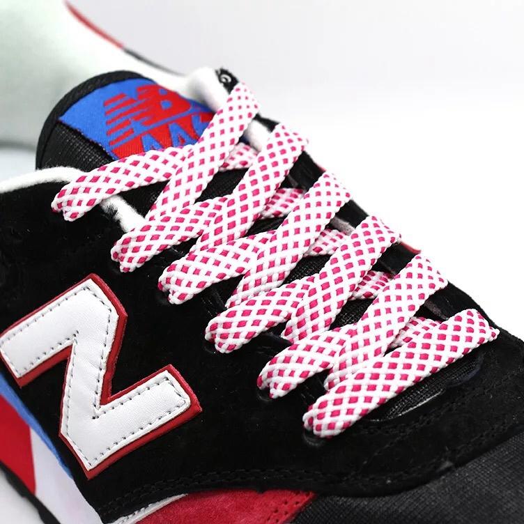 1pair shoelace Fashion Polyester Sneaker Shoe Lace Colors Checkered Double Layer Hollow Flat Shoelaces 100/120/140CM