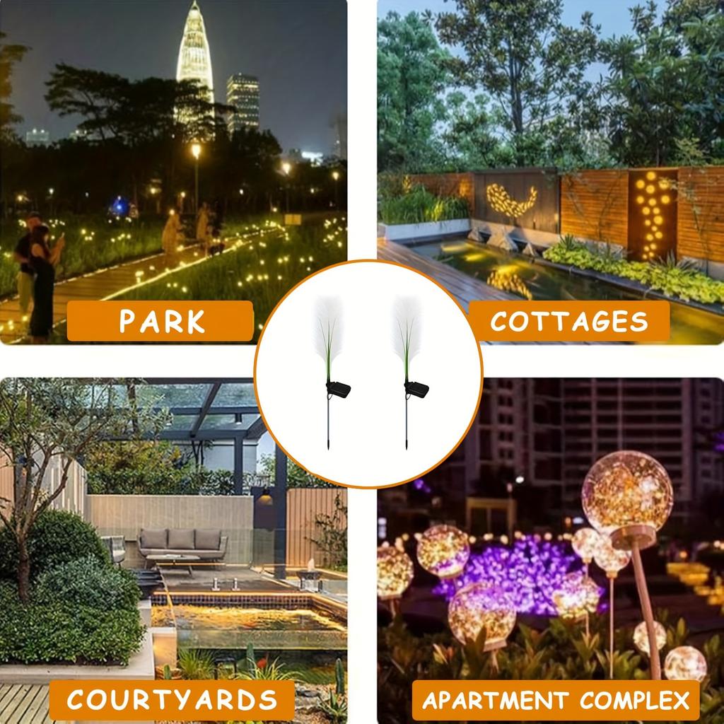 4/2/1pcs Solar Garden Reed Lamp Outdoor Waterproof Lawn Lamp Courtyard Christmas Decoration Road Lighting Decoration Lamp