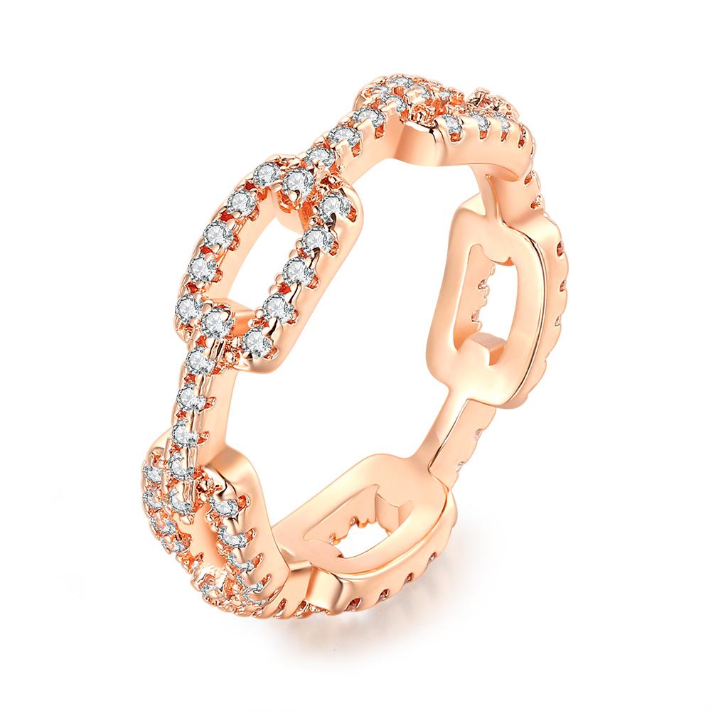 Schicke strahlende kubanische Gliederkettenringe für Damen Ice Out Mikro-Pavé Zirkonia Tennisring Modeschmuck Hiphop Rock Schmuck