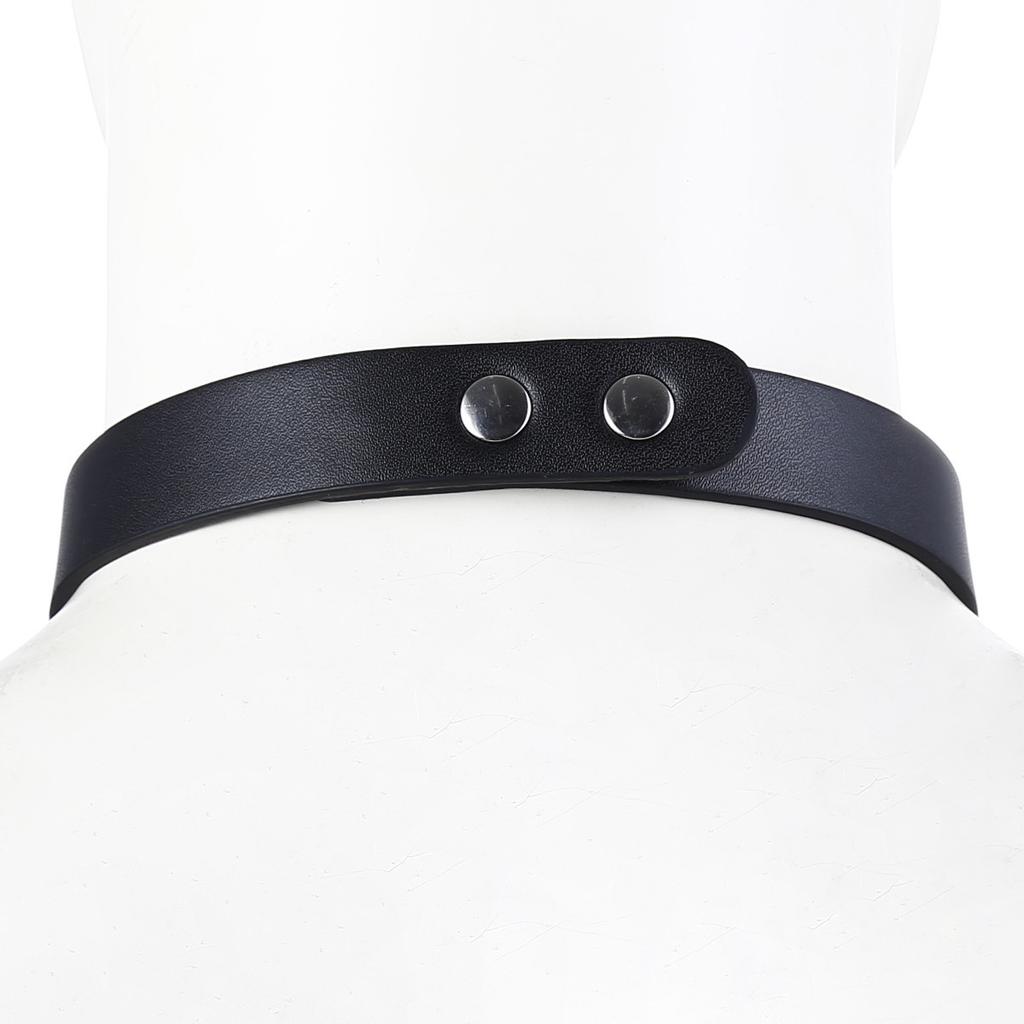 BDSM Random Shot Black Bondage Collar Neck Sleeve Adjustable Leather Necklace Tow Rope Erotic Sex Games Chastity Sex Toys