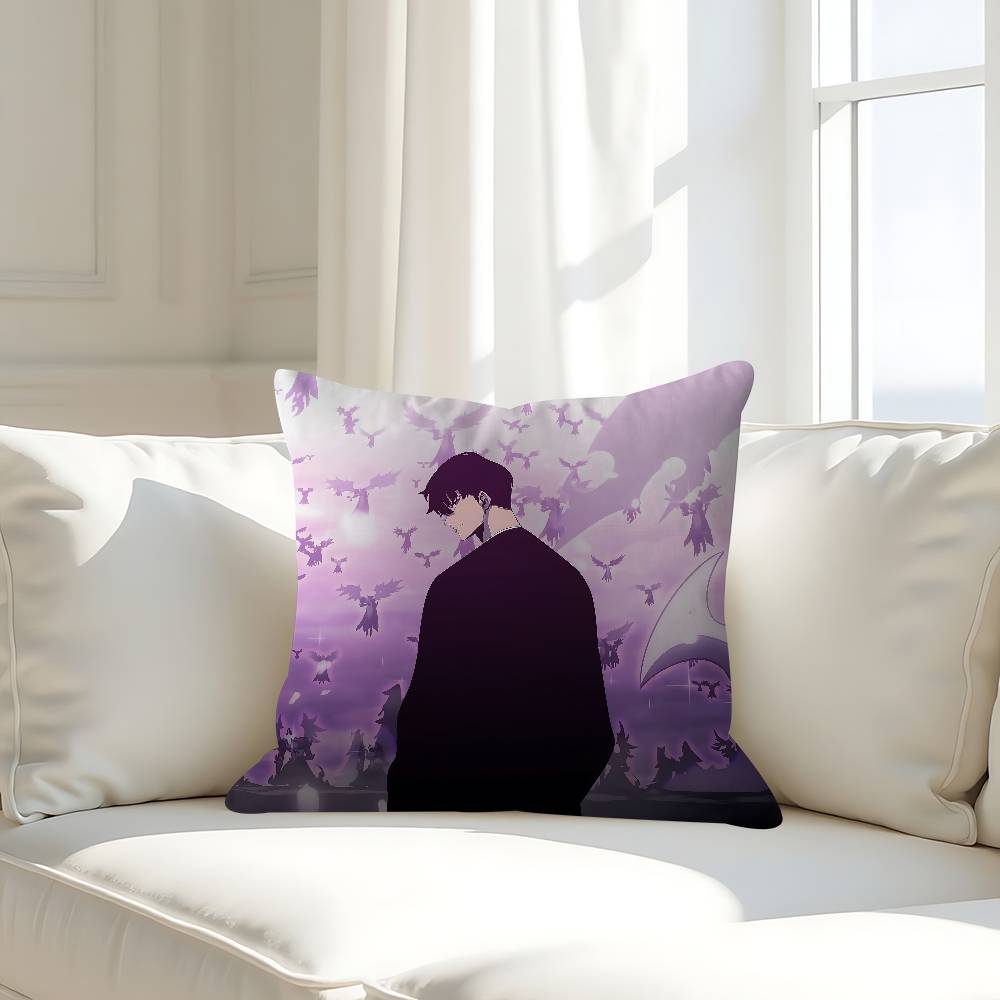 

Cartoon Solo L-Leveling Pillow Case Removable Washable Cushion Cover – All-Season Soft Linen 16x16Inch