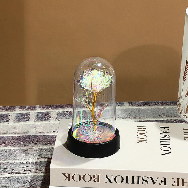 1pcs Hot LED Enchanted Galaxy Rose Eternal Beauty Rose With Fairy Lights In Dome for Valentine's Day Wedding Party Mother's Day