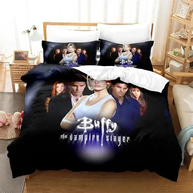 Set Biancheria da Letto Stampa 3D Buffy l'ammazzavampiri per Bambini e Bambine, Singolo, Matrimoniale, Copripiumino, Federa, Letto, Bambini, Adulti, Piumone