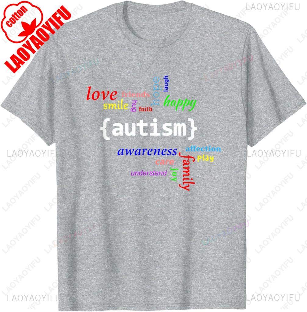 Autism Autism Awareness for Men Women TShirt Print Man Summer Cotton Casual Breathable Street Fashion New Arrival Tee Tops