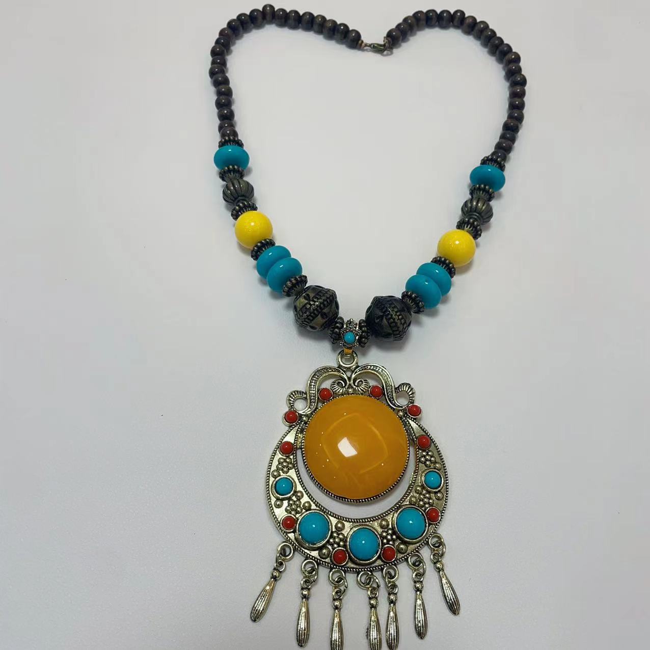 

Этническое богемное ожерелье женские бусины цепочка кисточки подвески для женщин свитер ожерелья