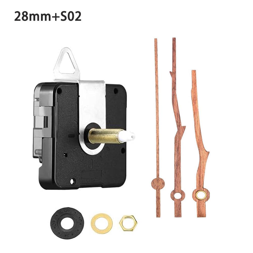 Silent DIY Cross-Border Long Shaft Clock Movement with Walnut Wood Hands - 4 Styles Available