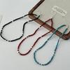 Versatile Gemstones Necklace Turquoise/Onyx Beaded Choker Adjustable Length Clavicle Chain Fashionable Party Jewelry