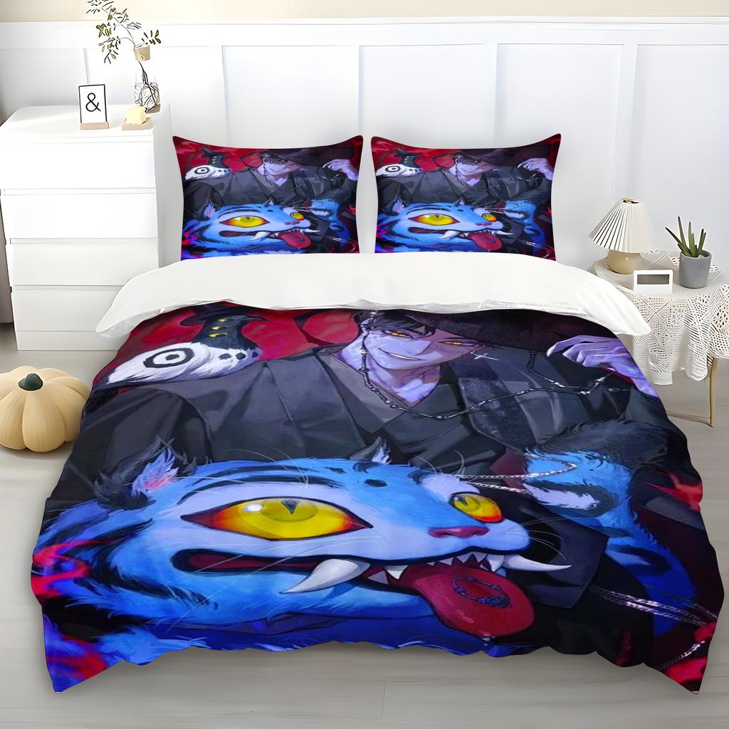 K-Pop Demon Hunters Themed Bedding Set Colorful Print Duvet Cover & Bed Sheet Student Dormitory Textile Kid Gift