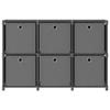 VidaXL Étagère d'affichage 6 cubes et boîtes Gris 103x30x72,5 cm Tissu