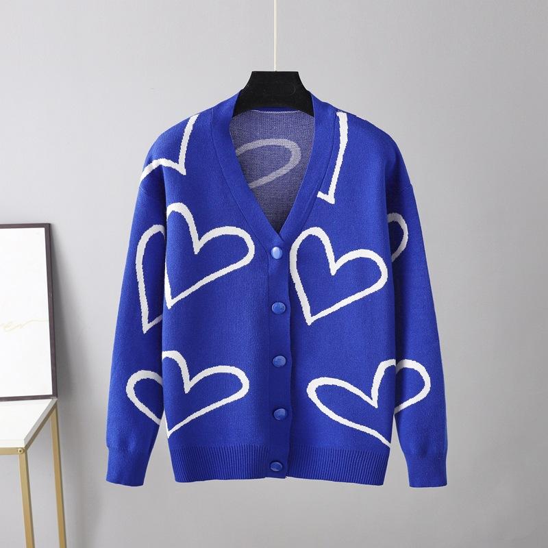 Autumn and Winter Women's Knitted Cardigan Sweater Love Short Cardigan Jacket