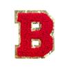 Red A-Z Chenille Embroidery Letter Patches, 5cm Self-Adhesive for DIY Clothing.