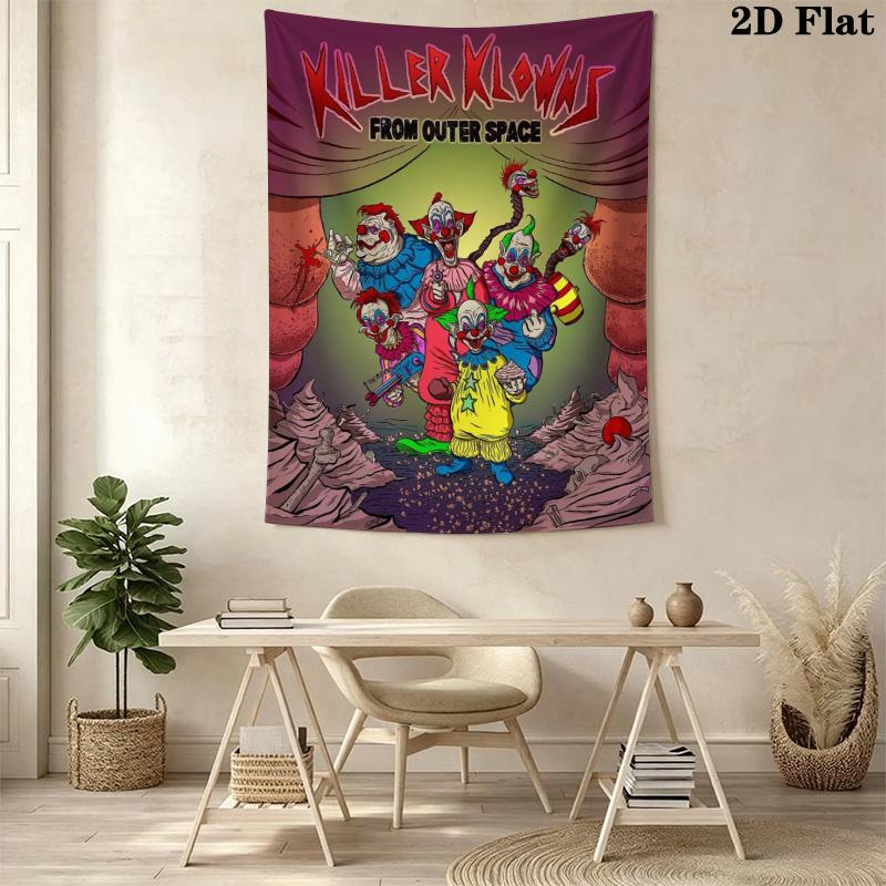 Retro Killer Clown Pattern Home Decor Tapestry, Wall Hanging, Decorative RV Wall Cloth.SGT0917295