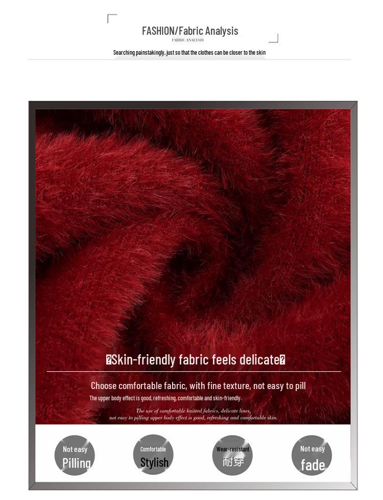 Winter Faux Two-Piece Velvet Sweater for Chinese New Year - Warm Base Layer for Middle-Aged and Elderly Women