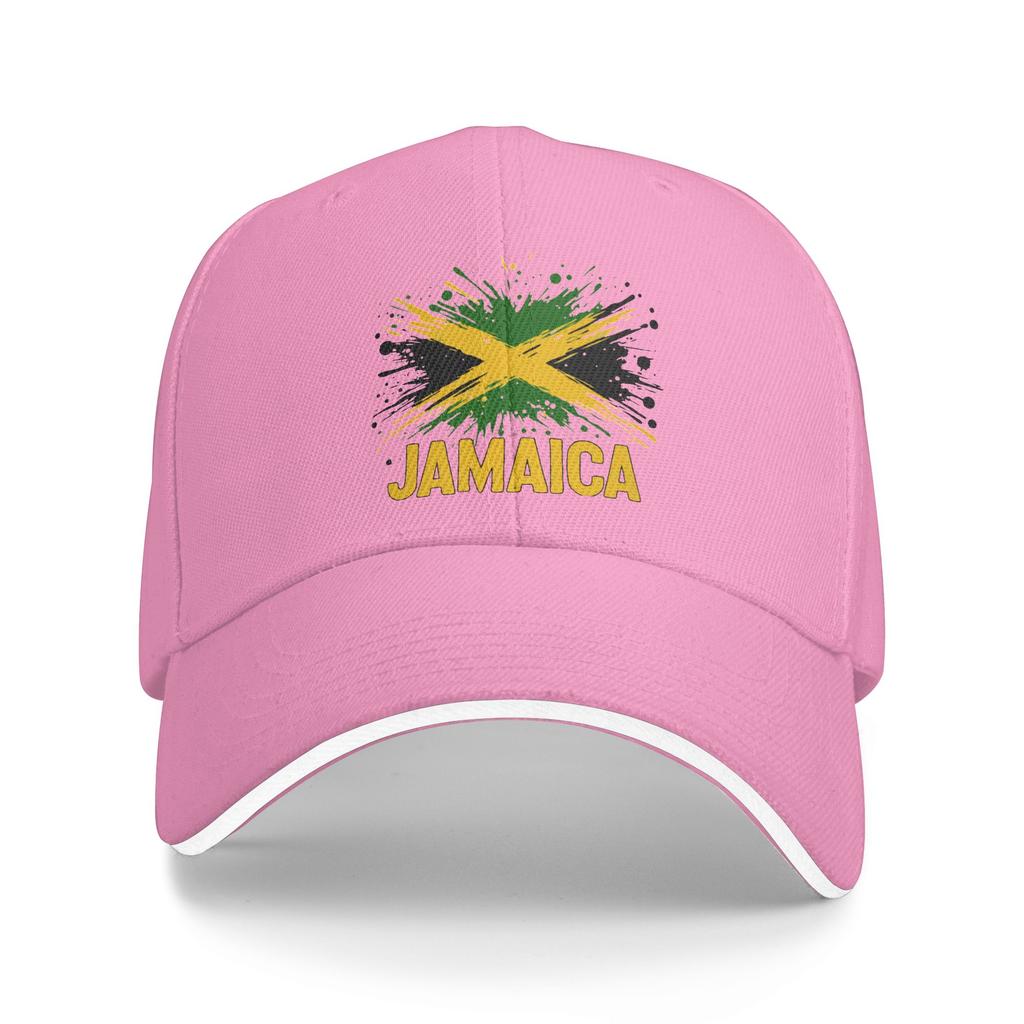 Summer Jamaica Pride Flag Retro Vintage Splash Baseball Cap Tennis Skate Fitted Retro Print Sun Trucker Hat Unisex Snapback Cap