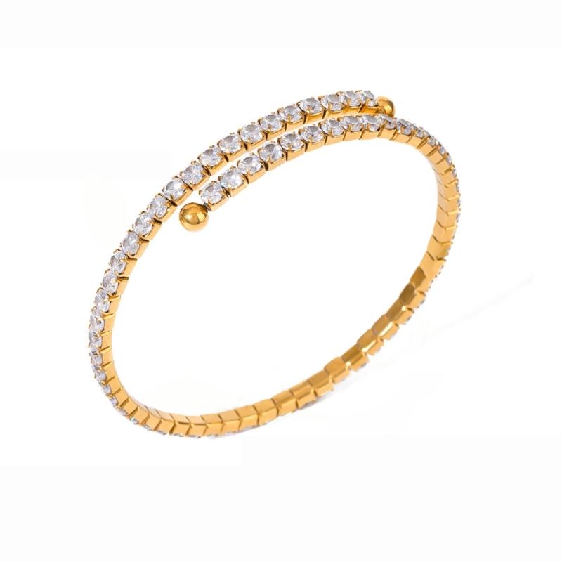 Элегантный браслет-манжета с циркониевыми бусинами, портативный, с золотым/серебряным покрытием, этнический браслет-манжета, украшенный цирконием, ювелирное изделие