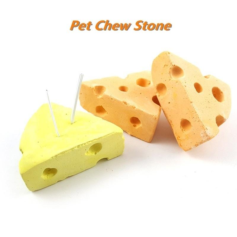 Small Pet Animal Mini Laa Calcium Corn/Cheese/Orange Shape Teeth Grinding Molar Stone Chew Toy for D