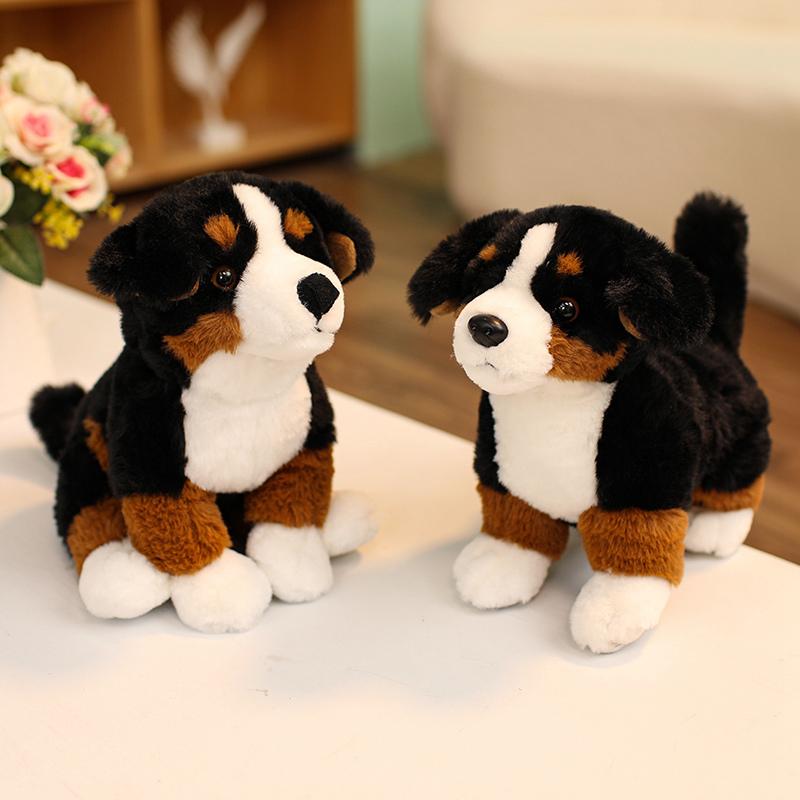 Like Real Bernese Mountain Dog Plush Toy Stuffed Animals Soft Cute Puppy Pet Doll Children Kids Girls Lovely Gift Room Decor