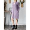 Autumn and Winter Women's V-neck Long-sleeved Loose Dress