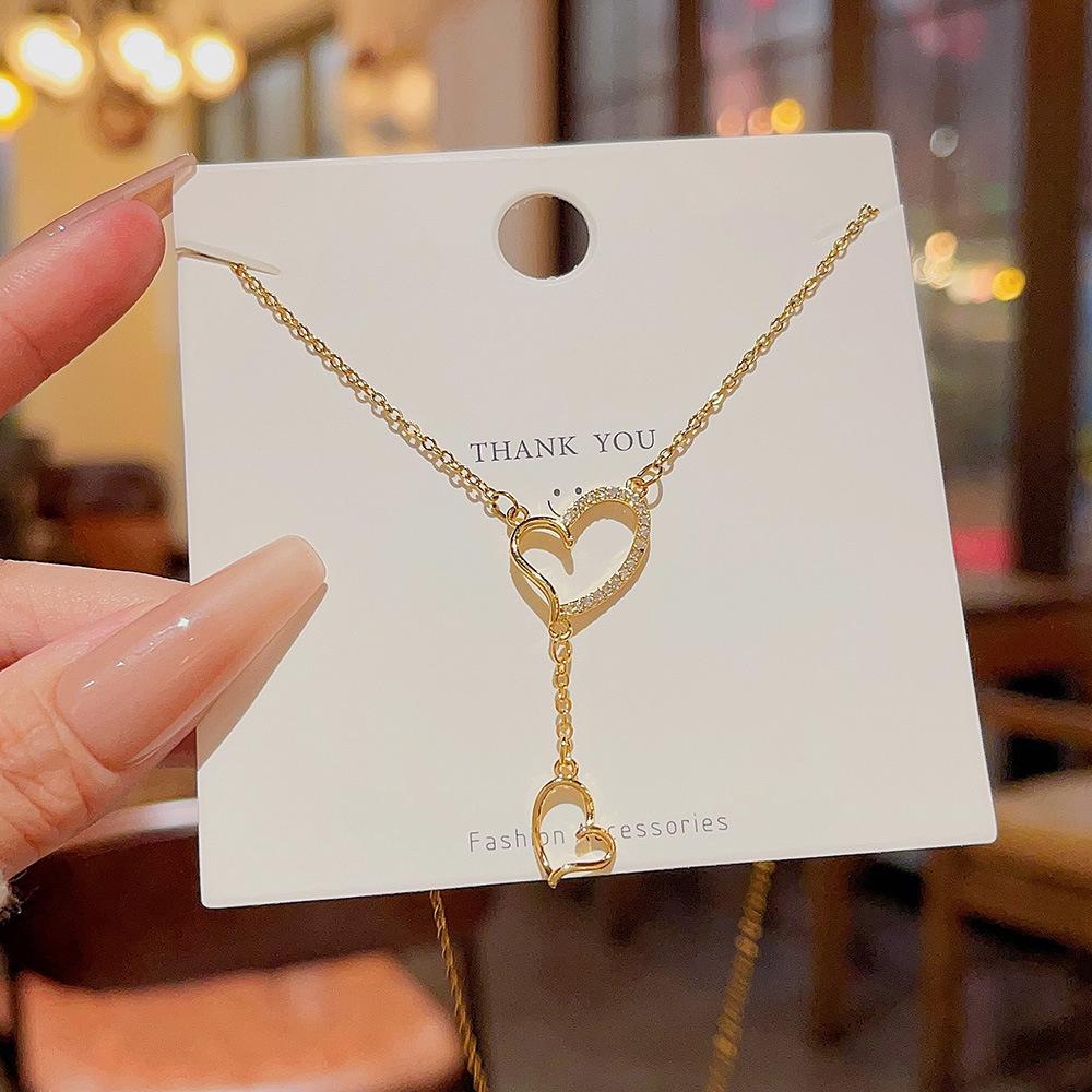 Soul mate necklace jewelry girl niche clavicle chain sweet high-grade Joker pendant temperament light luxury necklace.