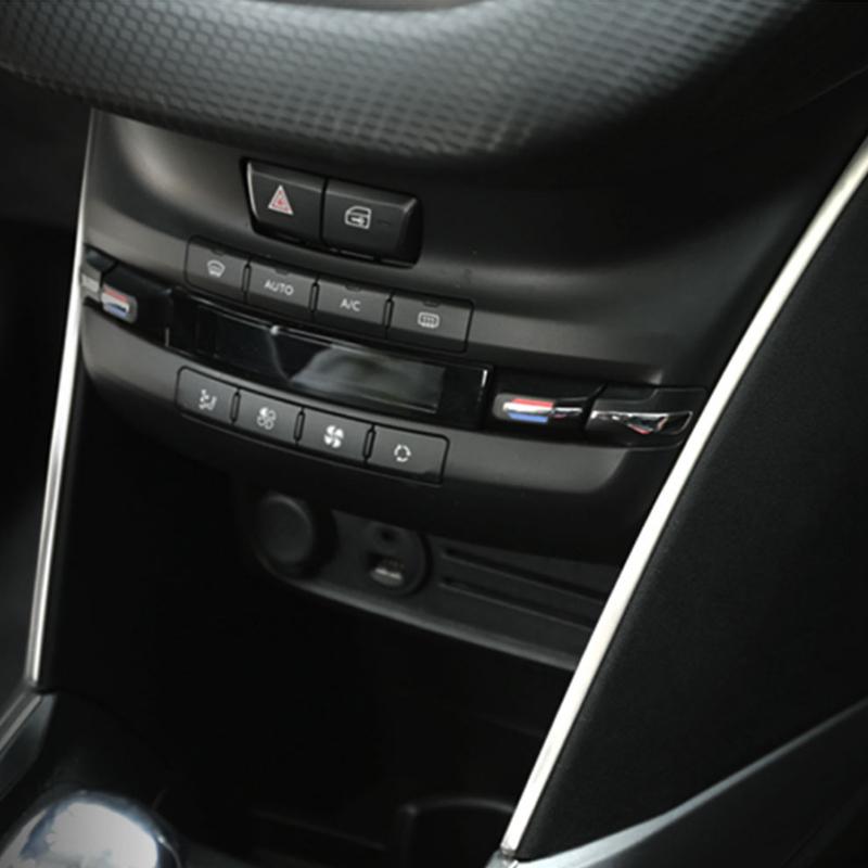 For Peugeot 2008 2014 2015 2016 2017 2018  Control Center Stainless Steel Cladding Side Sequins Trim Car Accessories