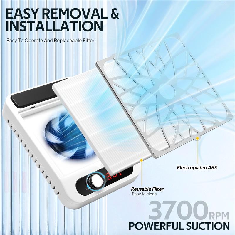Powerful Nail Dust Vacuum Collector Professional Nail Dust Extractor With Reusable Filter Manicure Equipment Adjustable Speed