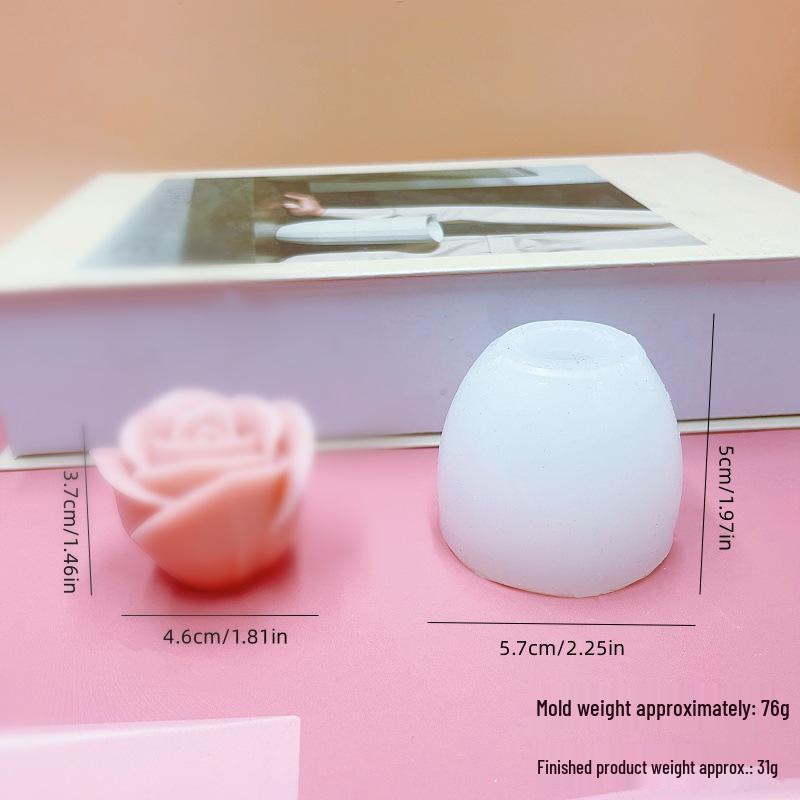 3D Rose Flower Aromatherapy Candle Silicone Mold for DIY, Baking, Plaster, & Soap Making