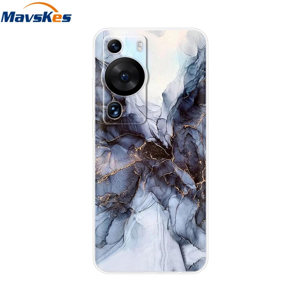 For Huawei P60 Pro Case Cute Heart Cartoon Painted Silicone Clear TPU Back Cover For Huawei P 60 P60 2023 P60Pro Phone Cases