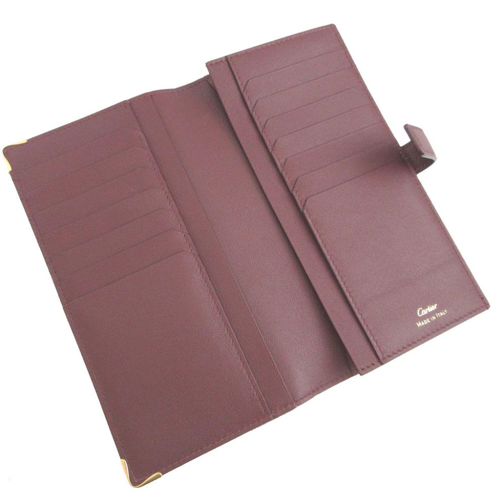 Used AUTHENTIC CARTIER L3001760 Must de Cartier long wallet Bordeaux Leather